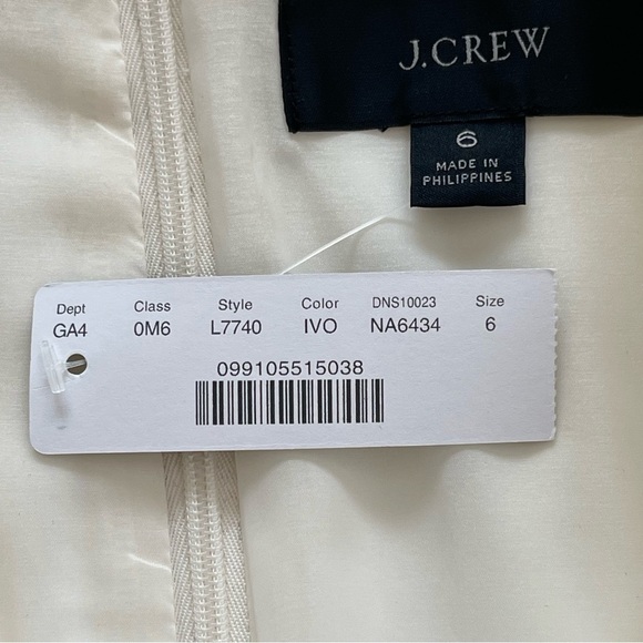 J.Crew V-NECK BI-STRETCH COTTON SHEATH DRESS IN SOFT OFF WHITE office modest - Picture 4 of 8